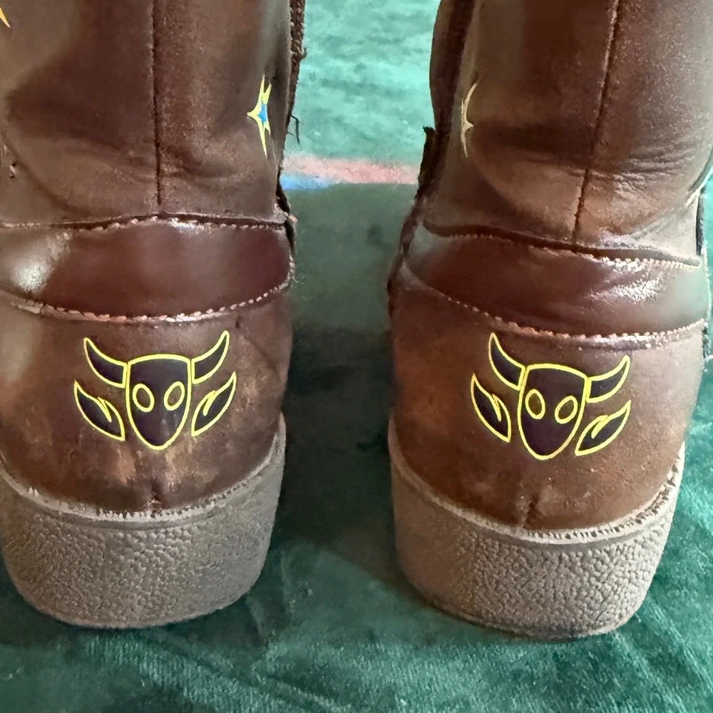 Disney Pixar Toy Story Woody Cowboy Boots Brown Kids Size 10 Non-Marking Sole